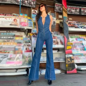 Casual Backless Heart Cutout Slim One-Piece Outfits Bodycon Jumpsuit