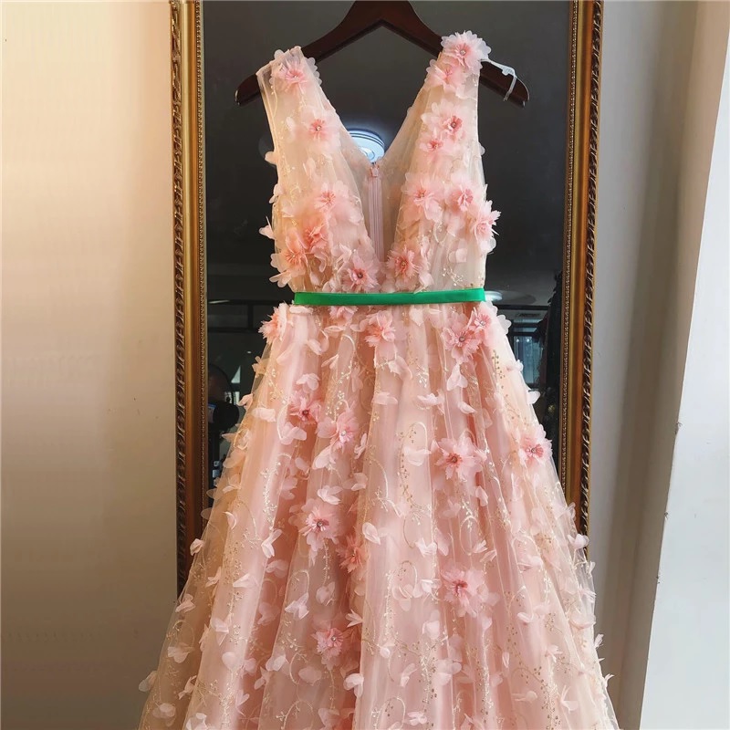 Sexy Diamonds Handmade Flowers A-Line Formal Dress - Image 5