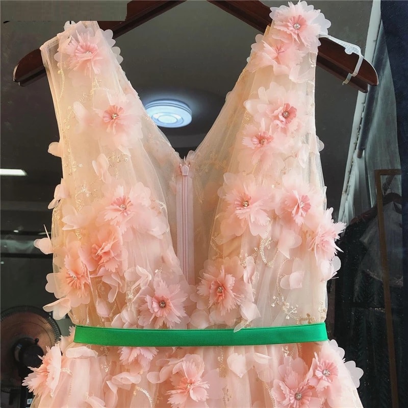 Sexy Diamonds Handmade Flowers A-Line Formal Dress - Image 6