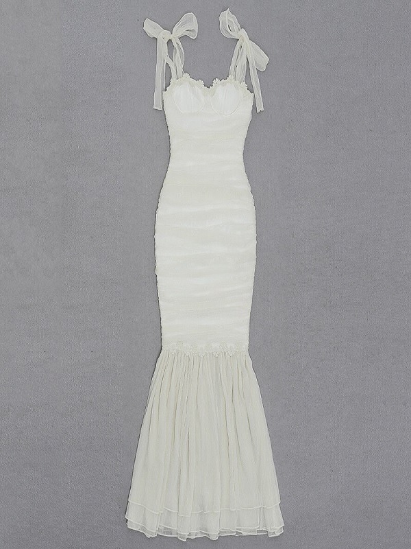 Sexy Strap V Neck Backless Bodycon Bandage Midi Dress - Image 4