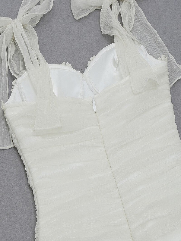 Sexy Strap V Neck Backless Bodycon Bandage Midi Dress - Image 5