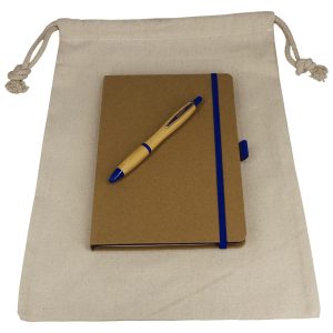 Drawstring Bag + JournalBook + Pen Eco Gift Set