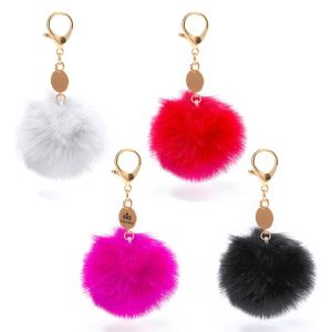 Promotional Fluffy Pom Pom Keyrings